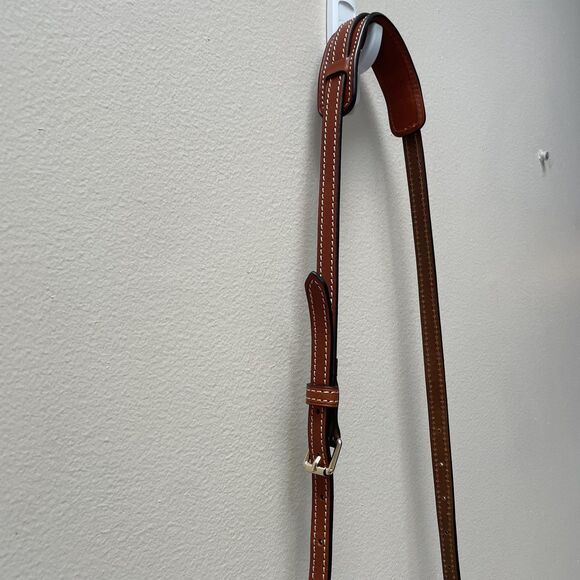 Dooney & Bourke Women's Navy Blue Pebble Leather Letter Carrier Crossbody Bag - Picture 12 of 13